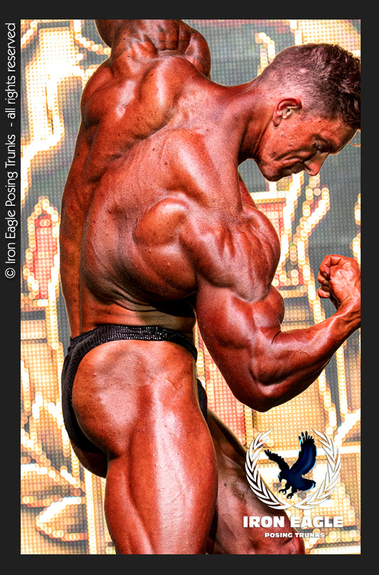 Pro Classic Physique Trunks - 1.5'' Black Matt Snakeskin Velvet