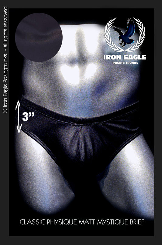 Classic Physique Briefs - 3'' Black Matt Mystique