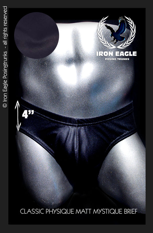 Classic Physique Briefs - 4'' Black Matt Mystique