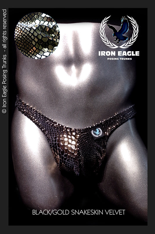 Black/ Gold Snakeskin Velvet