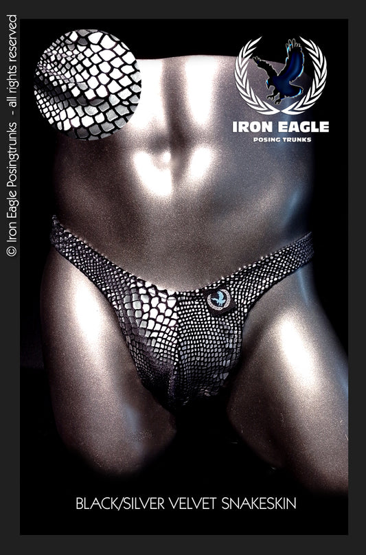 Black/Silver Snakeskin Velvet