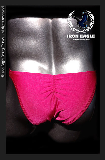 Burgundy Satin Lycra Posing Trunks