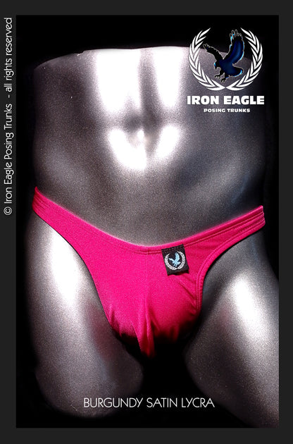 Burgundy Satin Lycra Posing Trunks