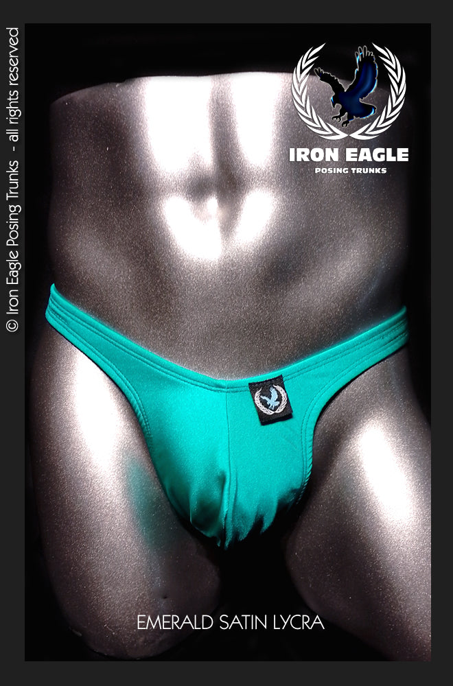Emerald Satin Lycra Posing Trunks