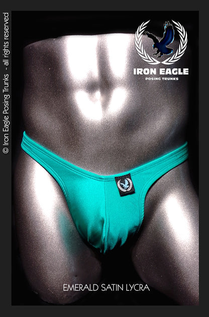 Emerald Satin Lycra Posing Trunks
