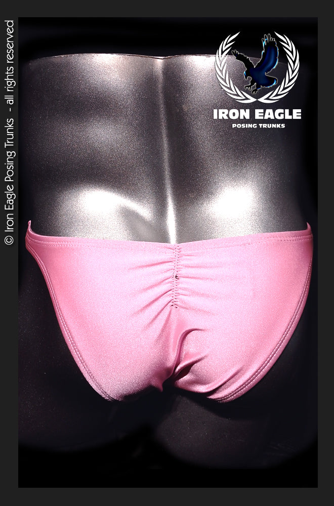 Pink Satin Lycra Posing Trunks