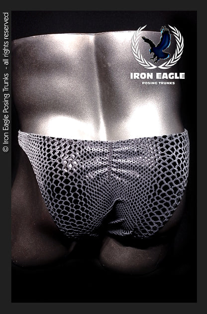 Silver Grey Snakeskin Velvet