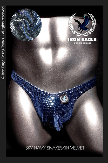 Sky Navy Snakeskin Velvet