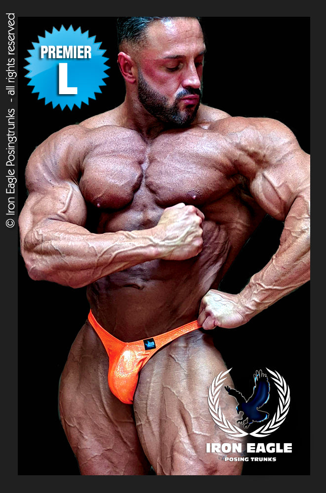 Iron Eagle Tangerine Hologram Posing Trunks
