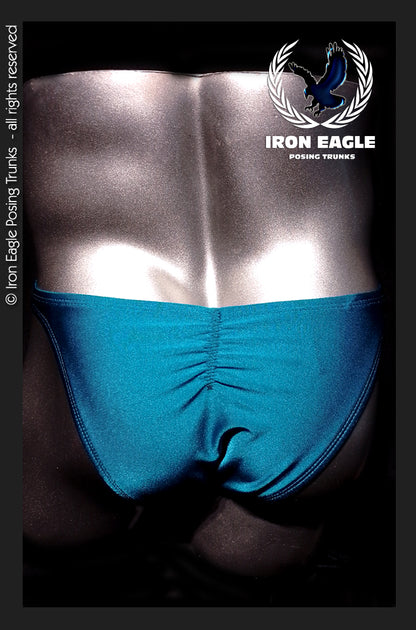 Teal Satin Lycra Posing Trunks